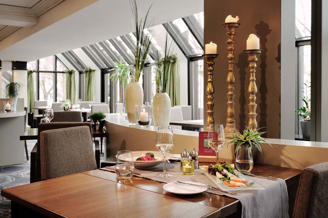 Restaurant with table set